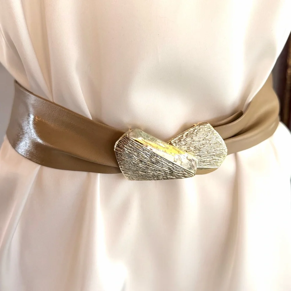 Vintage Gold and Tan Belt